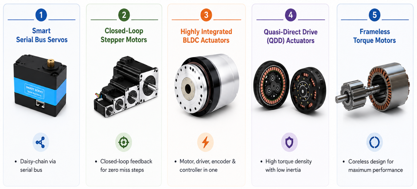 Commonly used motors in such robots used in these research